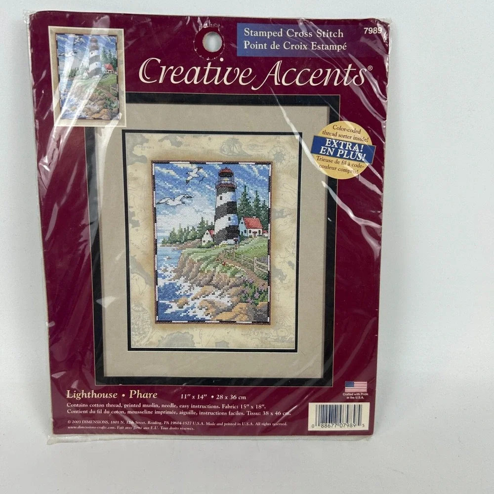 Creative Accents‎ Lighthouse Phare Pointe Counted Stamped Cross Stitch 11